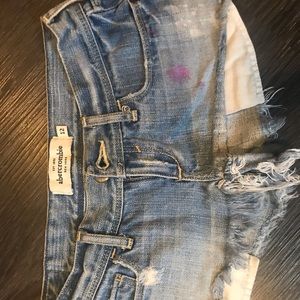 Distressed Abercrombie kids girls Denim shorts